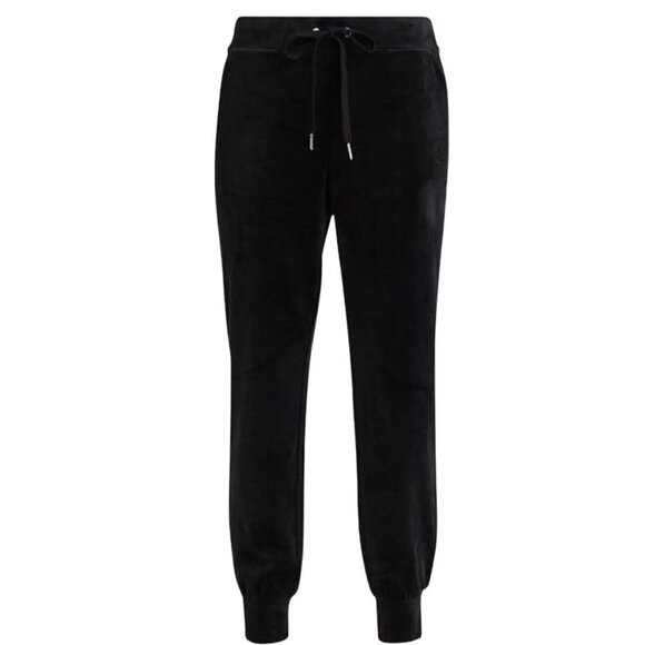 Juicy Couture Womens Zuma Velour Jogger Pants XL Classic Black Grunge Goth Y2K - Picture 16 of 16
